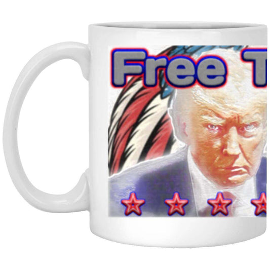 Official MAGA Trump VIP Shop gift mug with Mugshot image and Freagle or Free The Eagle theme.