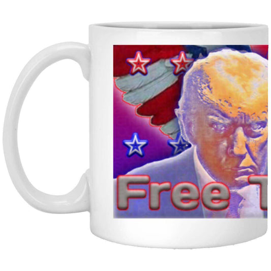 Official MAGA Trump VIP Shop gift mug with Mugshot image and Street Fighter theme.