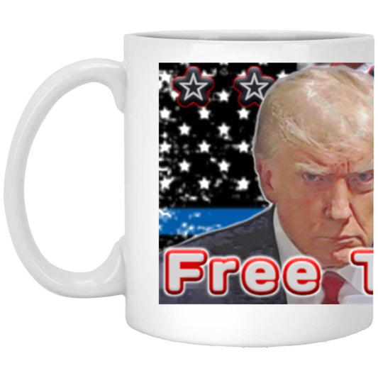 Official MAGA Trump VIP Shop gift mug with Mugshot image and Blue Lives Matter Alpha theme.